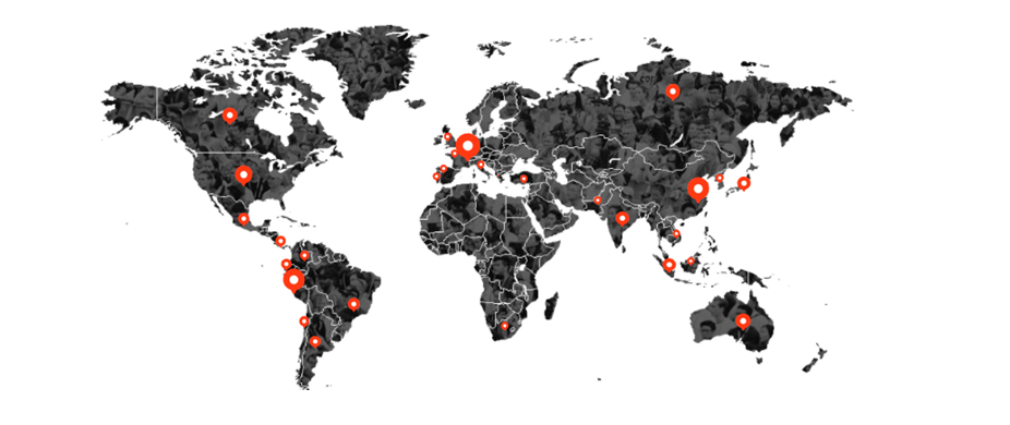 Red de agentes en el mundo